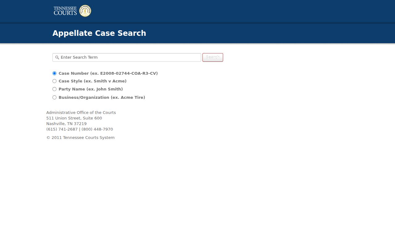 Cookeville people search by party in Tennessee appellate records