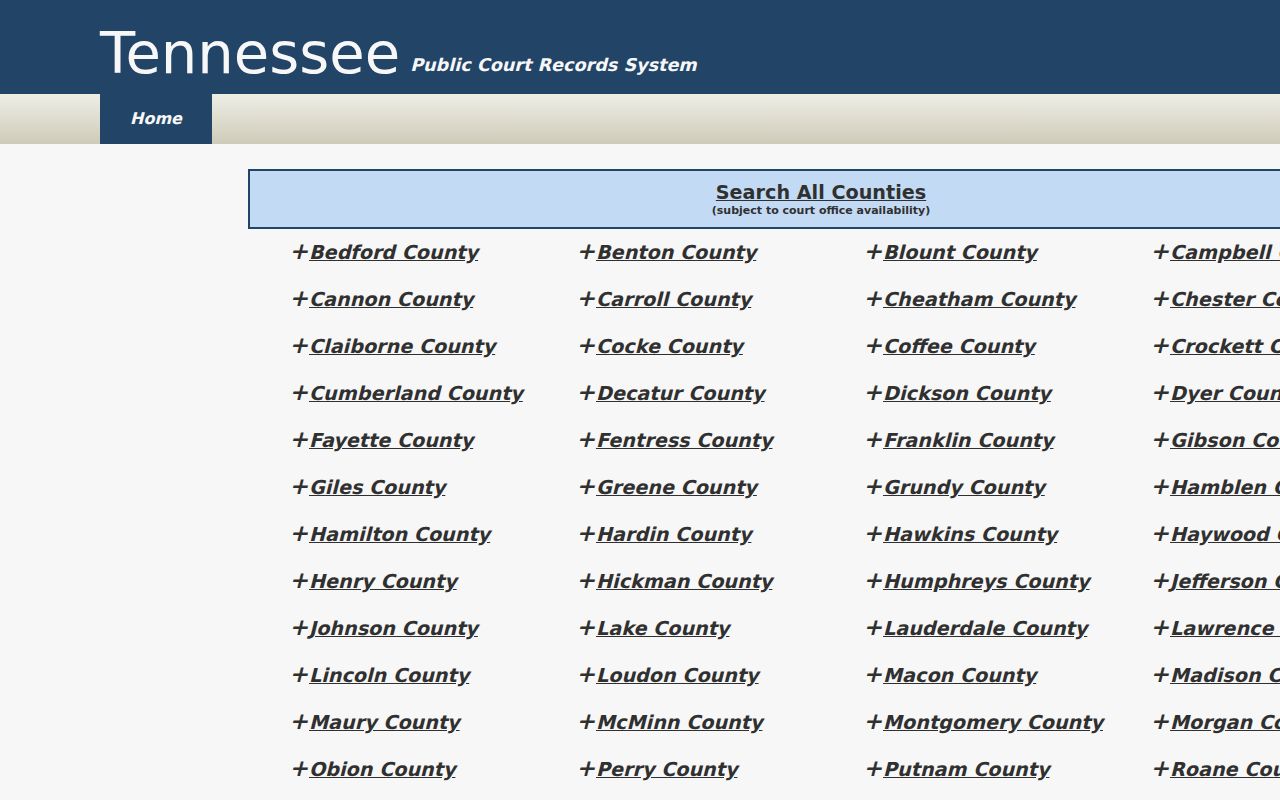 Cookeville public records search for Putnam trial court cases